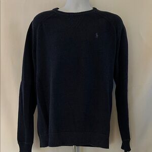 Polo Ralph Lauren Men’s Size Large Dark Blue Thick Cotton Pullover Sweater Shirt